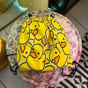 Rubber Ducky Beach Towel Drawstring Bag